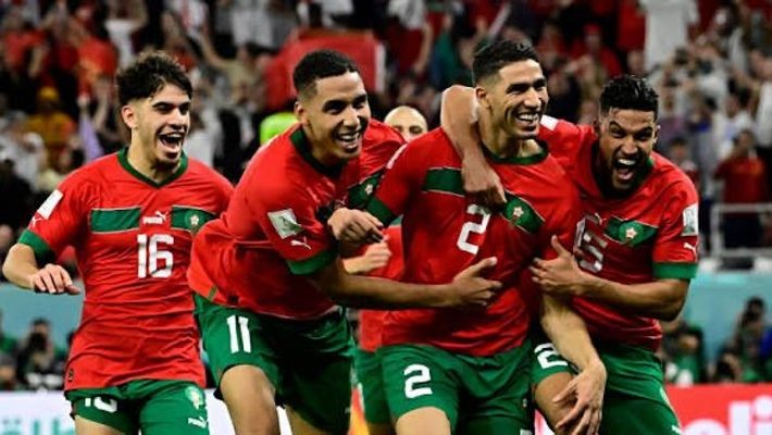Morocco players celebrate after being awarded the 2025 Africa Cup of Nations title by CAF